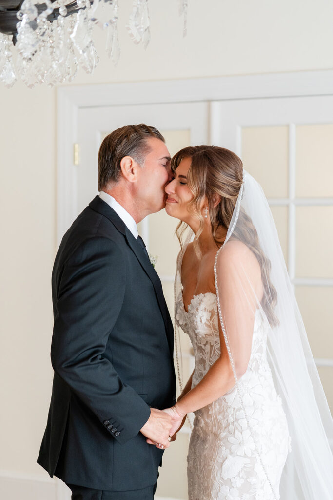 bride and her father first look at Epping Forest Yacht Club in Jacksonville, Florida, captured by Snapshots by Gabriela