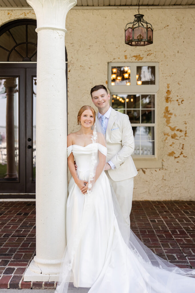bride and groom portrait at a wedding at Bella Cosa Lakeside in Lake Wales Florida
