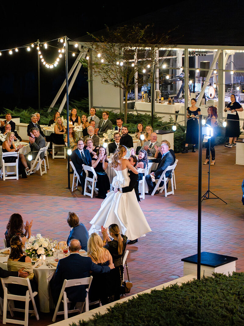 bride and groom first dance at an outdoor wedding at Adams Estate in Lake Alfred, Florida, captured by Snapshots by Gabriela