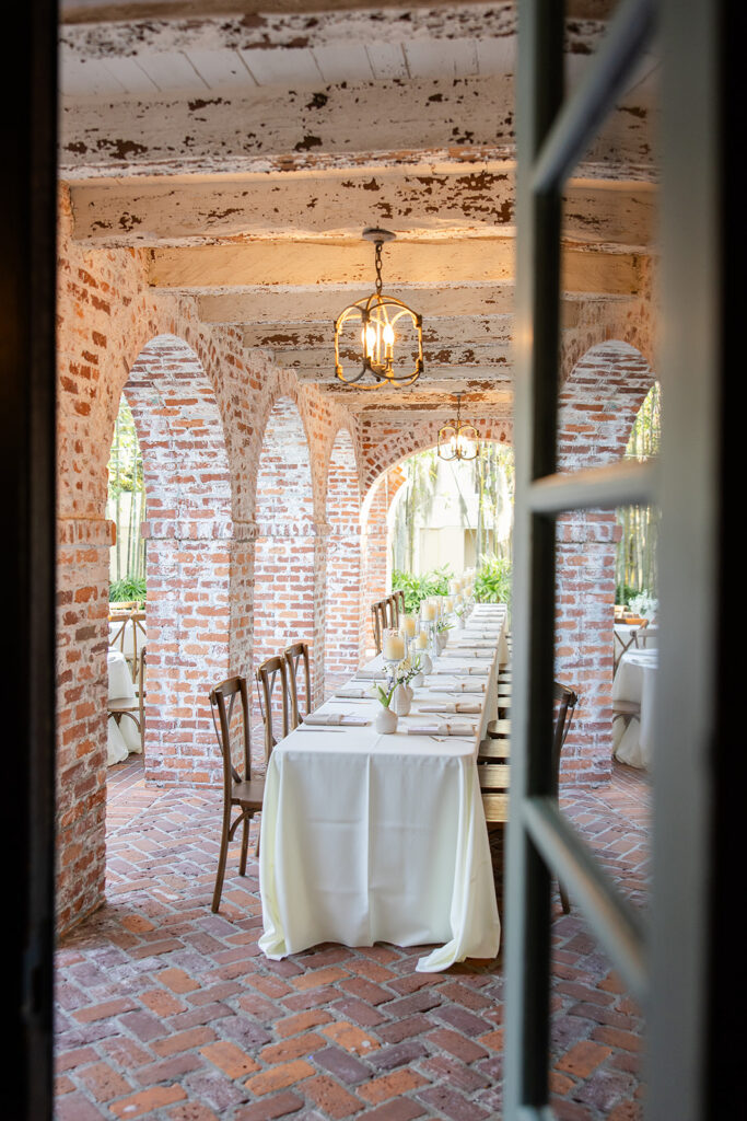 reception details at historic estate wedding venue Casa Feliz in Winter Park, Florida, photographed by Snapshots by Gabriela