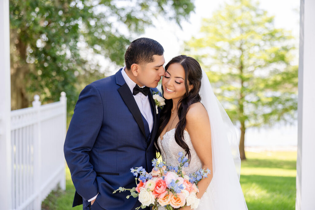 bride and groom outdoor portrait at a spring wedding at Lake Mary Events Center, captured by Snapshots by Gabriela