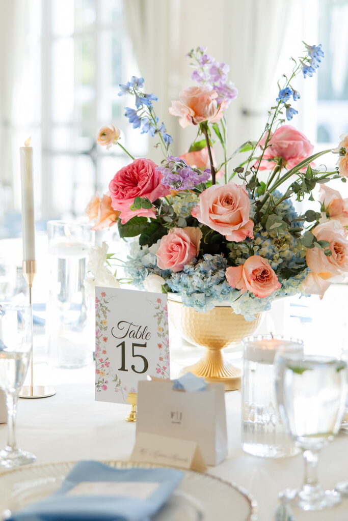 reception setup at a spring wedding at Lake Mary Events Center, captured by Snapshots by Gabriela