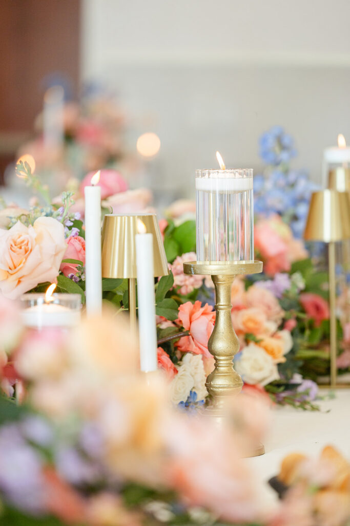 reception setup at a spring wedding at Lake Mary Events Center, captured by Snapshots by Gabriela