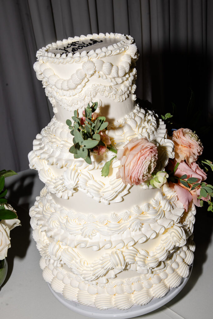 wedding cake at a spring wedding reception at Lake Mary Events Center, captured by Snapshots by Gabriela