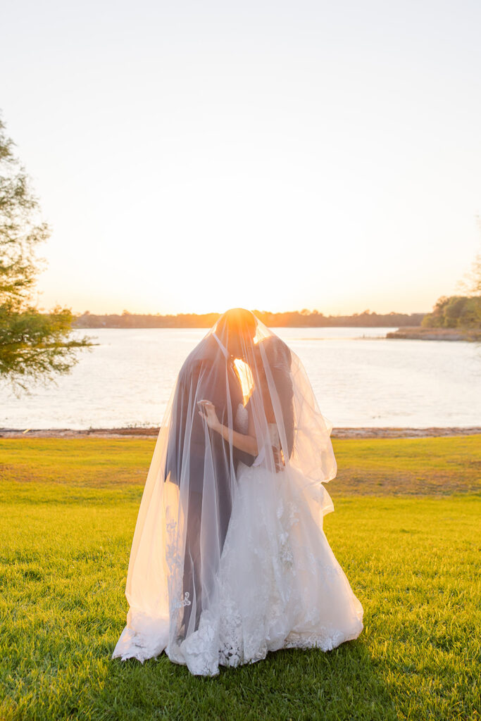candid golden hour sunset portraits of bride and groom at a spring wedding at Lake Mary Events Center, captured by Snapshots by Gabriela